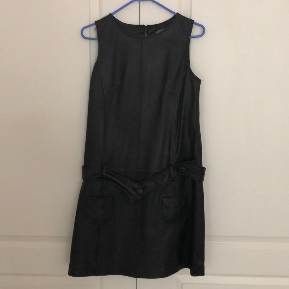 Black leather dress